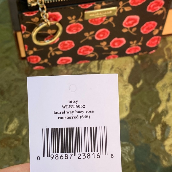 Kate Spade Rose Cardholder Wallet Key Pouch - Picture 8 of 9